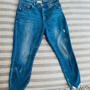 Loft - Distressed High Waisted Skinny - Chewed Hem